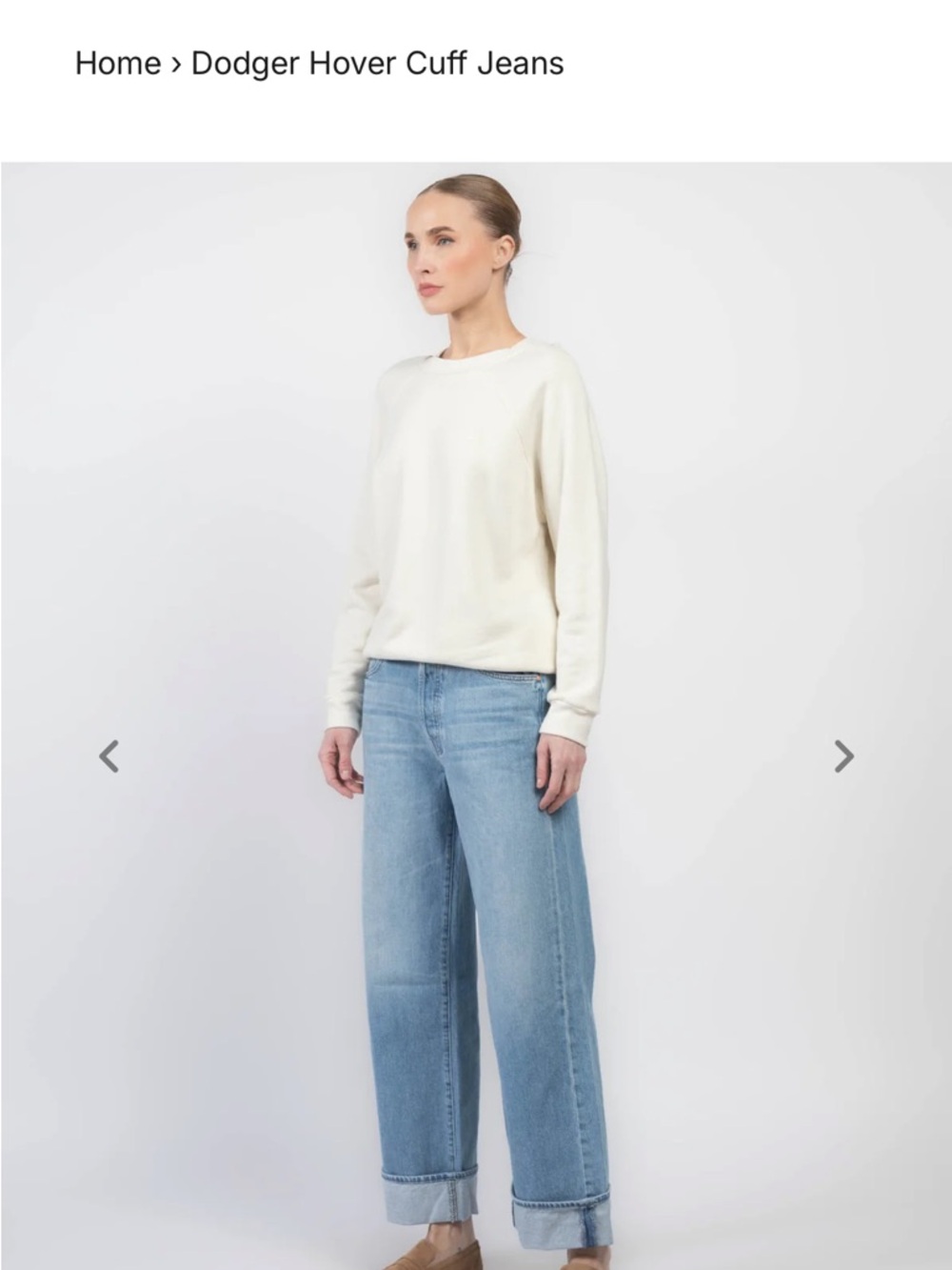 MOTHER dodger button hover cuff Jeans